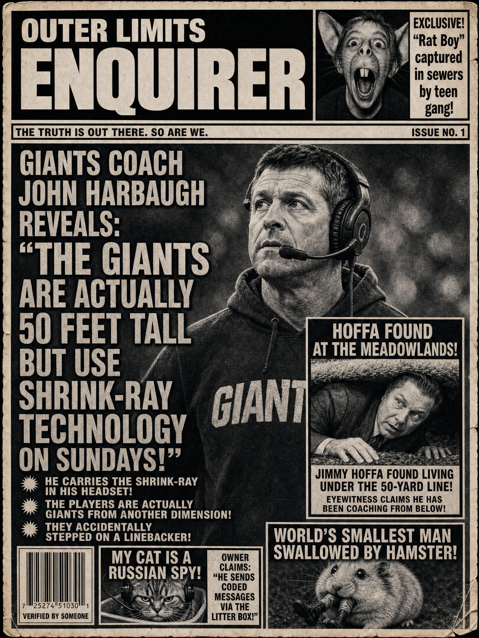 Outer Limits Enquirer — Giants edition front page